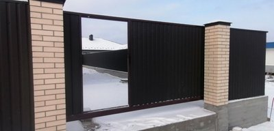 Забор Профлист с вертикальной зашивкой ПП1 фото