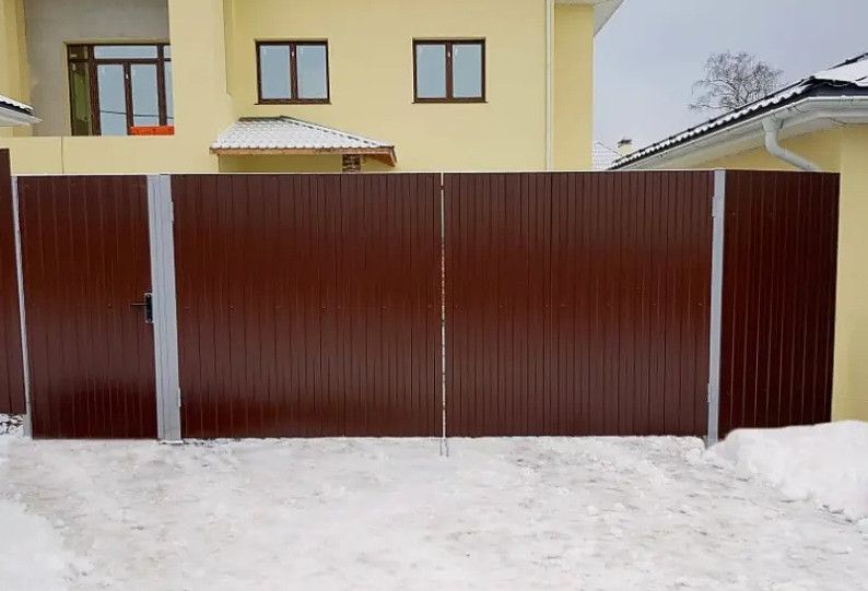 Розпашні ворота 3 м х 1,6 м метра ПРОФНАСТИЛ готовий каркас Bramus КССР 19 фото
