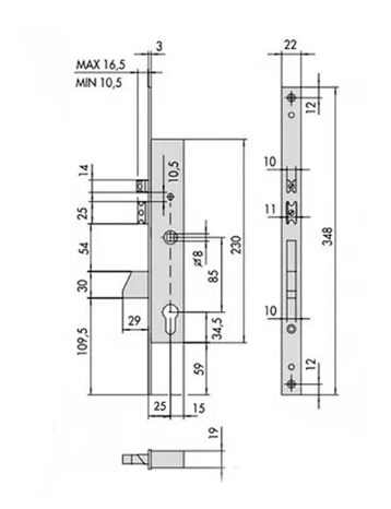 Электромеханический замок для калитки врезной CISA 1.16215.25 (BS25*85мм) CISA 1.16215.25 (BS25*85мм) фото