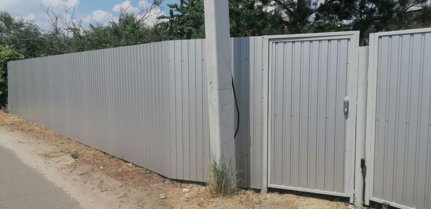 Розпашні ворота 3 м х 1,6 м метра ПРОФНАСТИЛ готовий гокаркас з хвірткою та автоматикой Bramus КССР 20 фото
