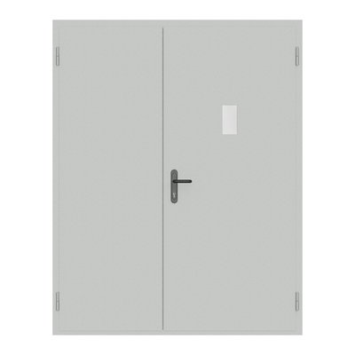 Дверь противопожарная двухстворчатая со стеклом 2100х1600 мм, ДМП 21-16 EI30 ДМП 2 21-16 EI30 Ст фото