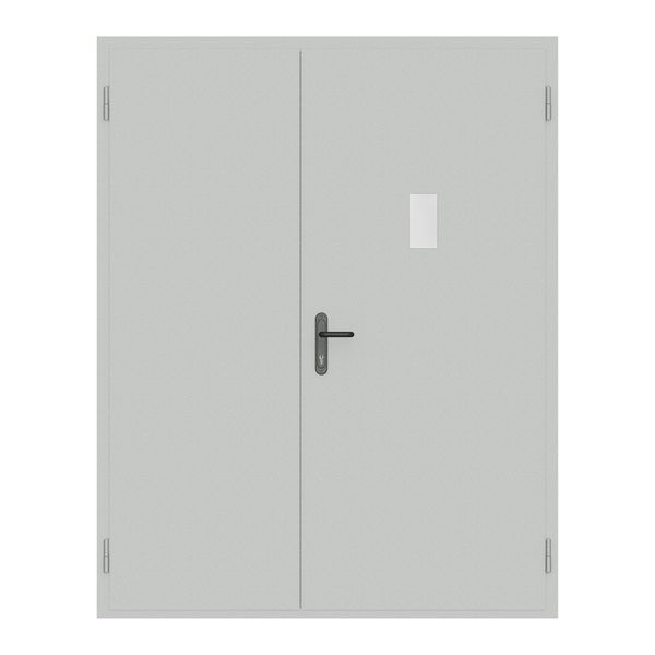 Двері протипожежні двостулкові зі склом 2100х1600 мм, ДМП 21-16 EI30 ДМП 2 21-16 EI30 Ст фото